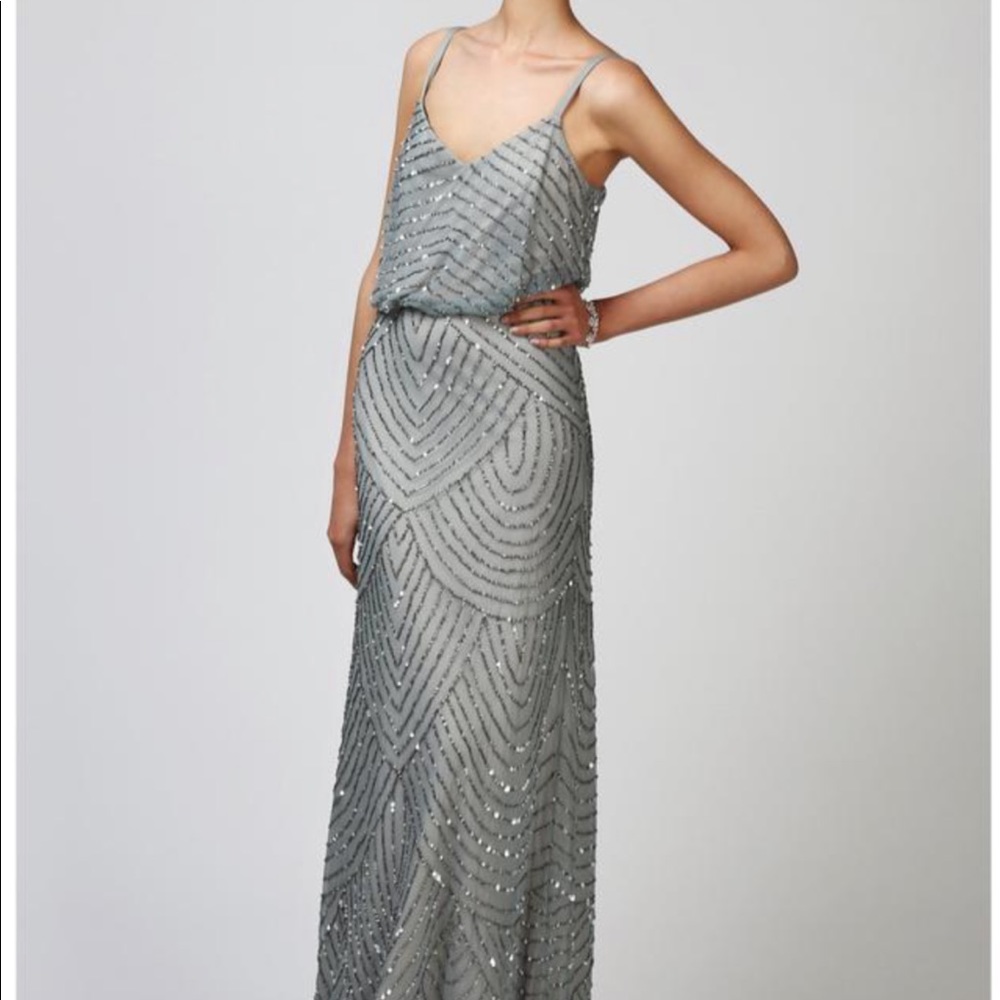Adrianna Papell Art decor beaded gown